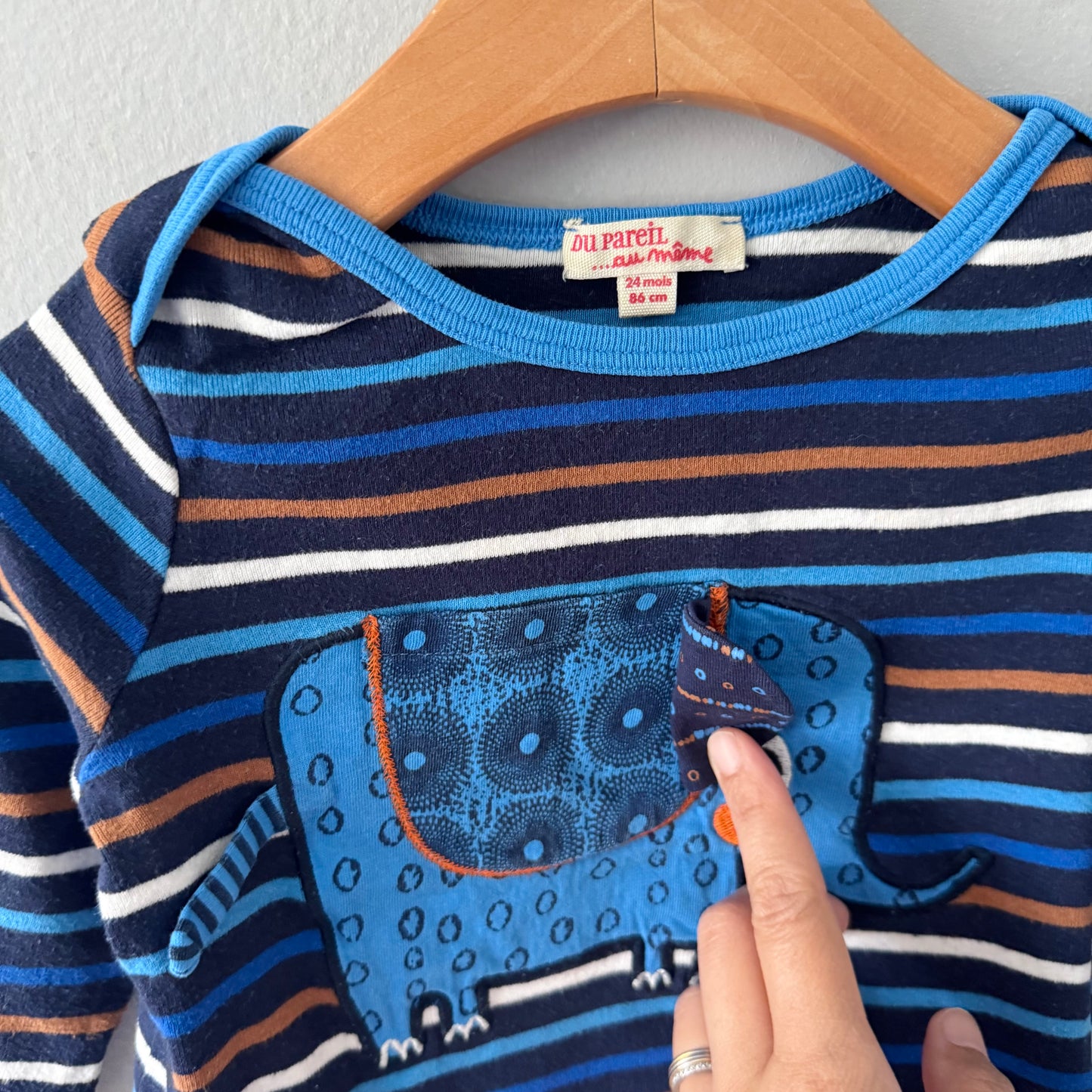 Au pareil au meme / Blue stripe long sleeve / 24M