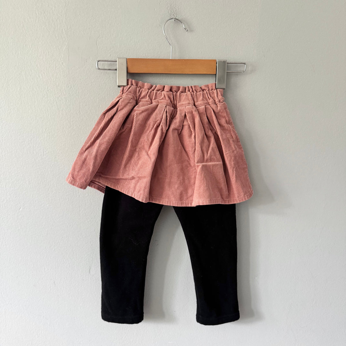No brand / Corduroy skirt x leggings set / 3Y