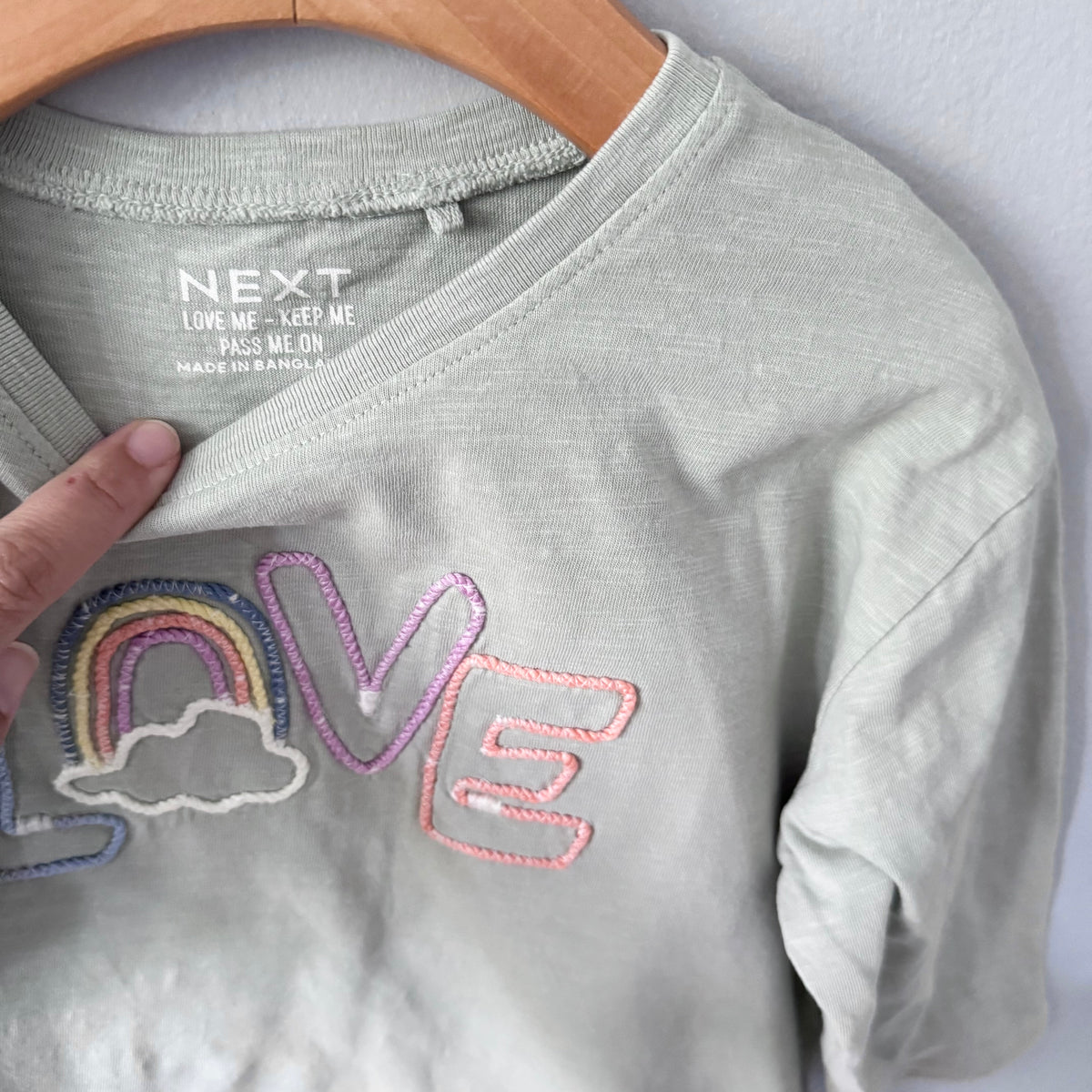 Next / Khaki x love long sleeve top / 2-3Y