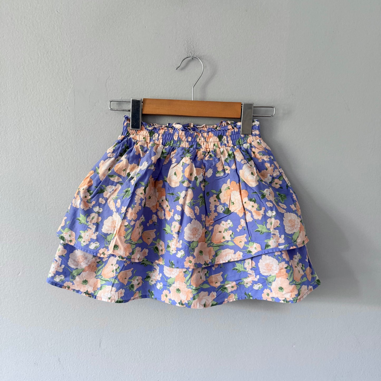 Janie & Jack / Blue x orange flower skirt / 7Y