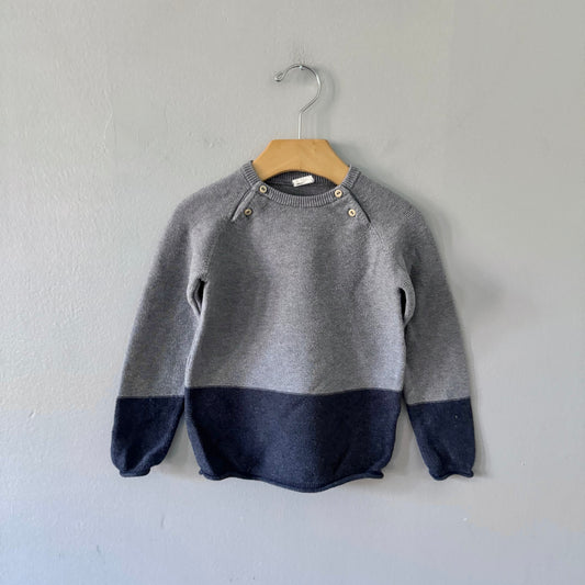 H&M / Grey cotton knit pullover / 2-3Y