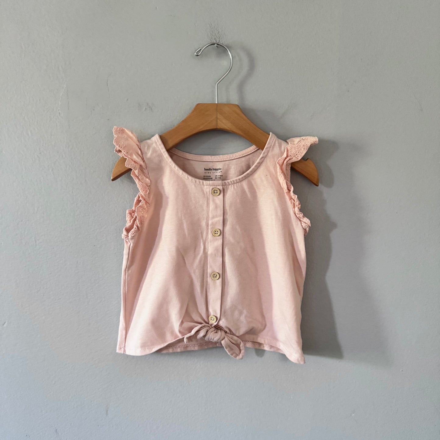 Haute Hippie / Pink ruffle tank / 5-6Y