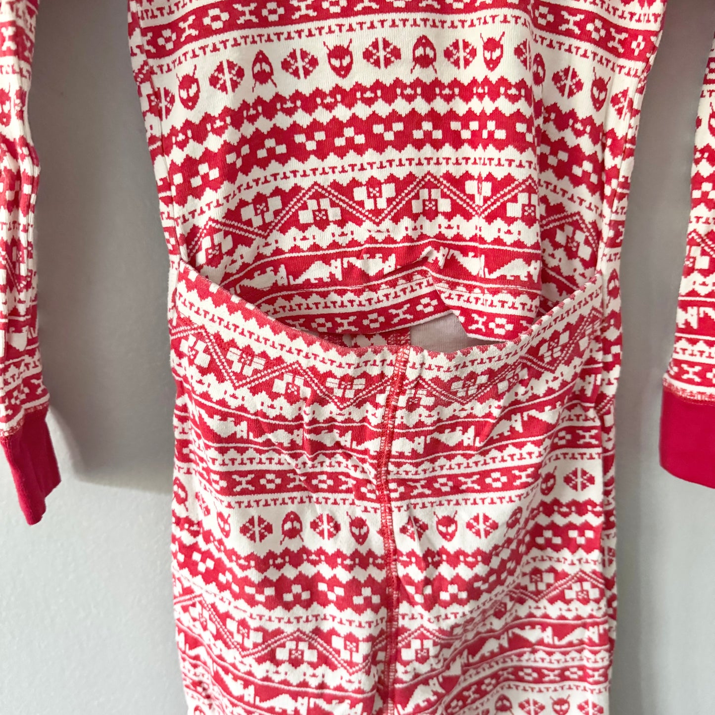 Crewcuts / Red x white romper / 4Y