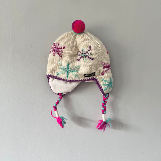 Everest Designs / White fleece lined knit hat / 2-4Y