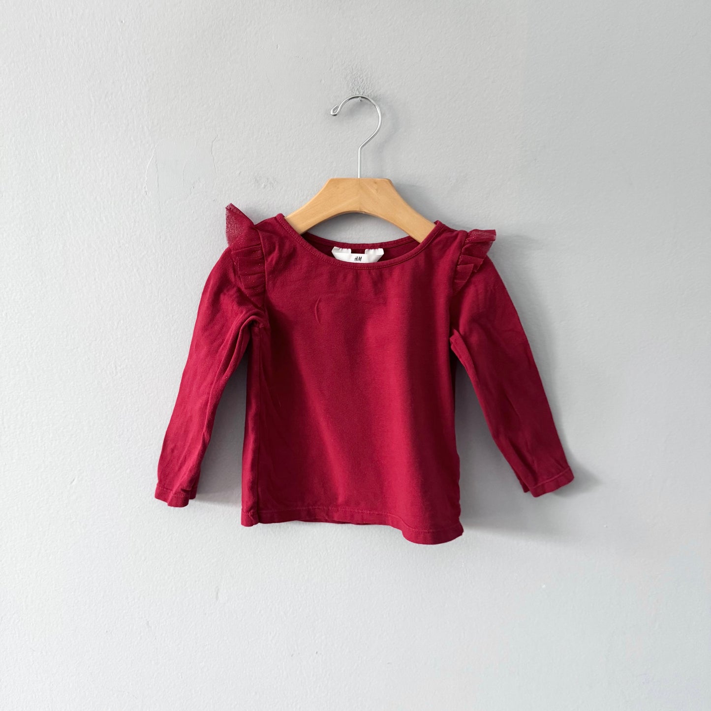 H&M / Red ruffle long sleeve / 18-24M