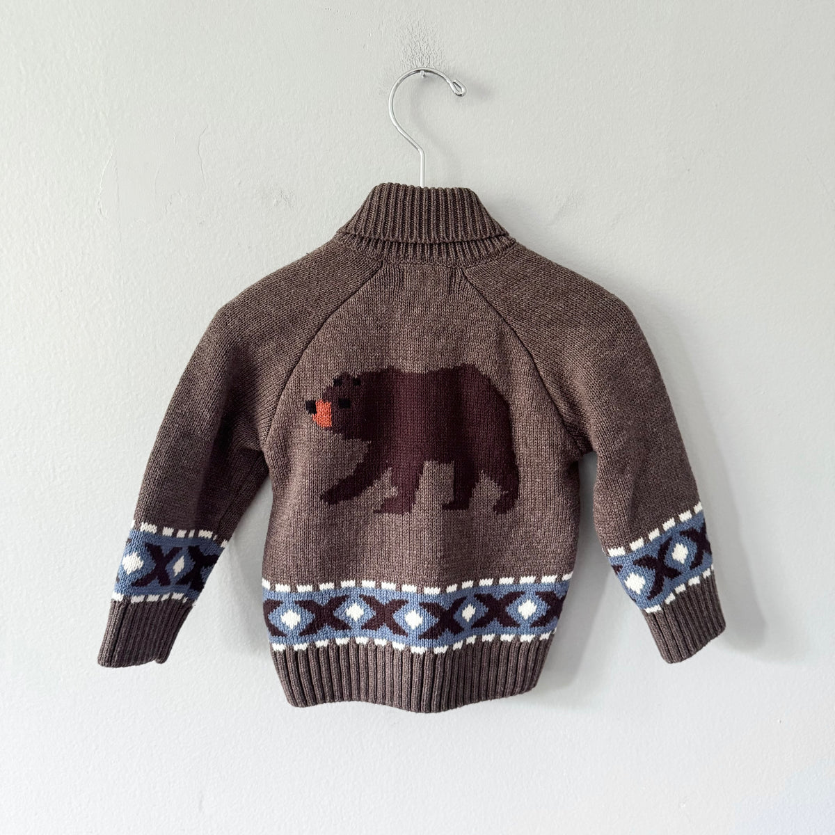 Hatley / Brown x bear knit jacket / 12-18M