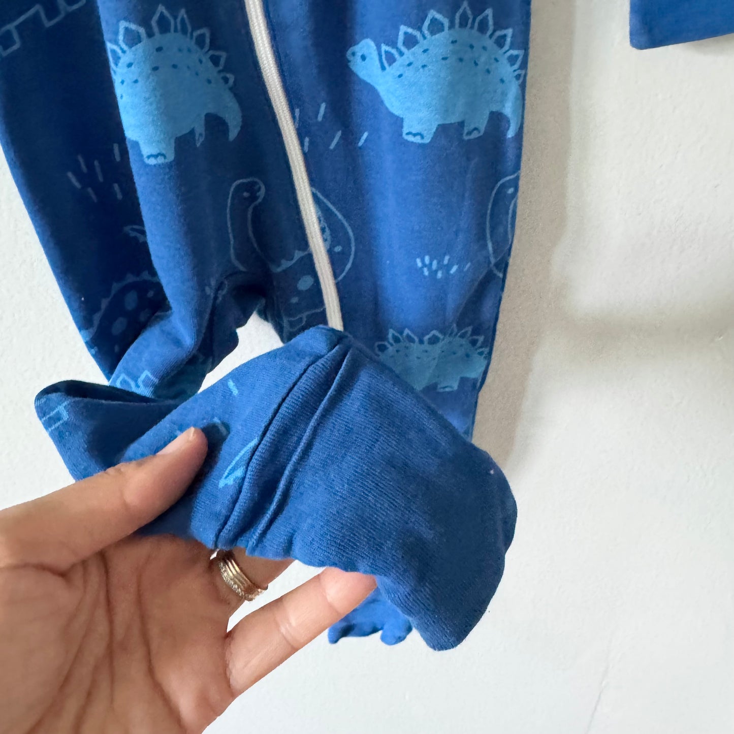 Parade Organic / Blue dinosaur romper / 6-12M