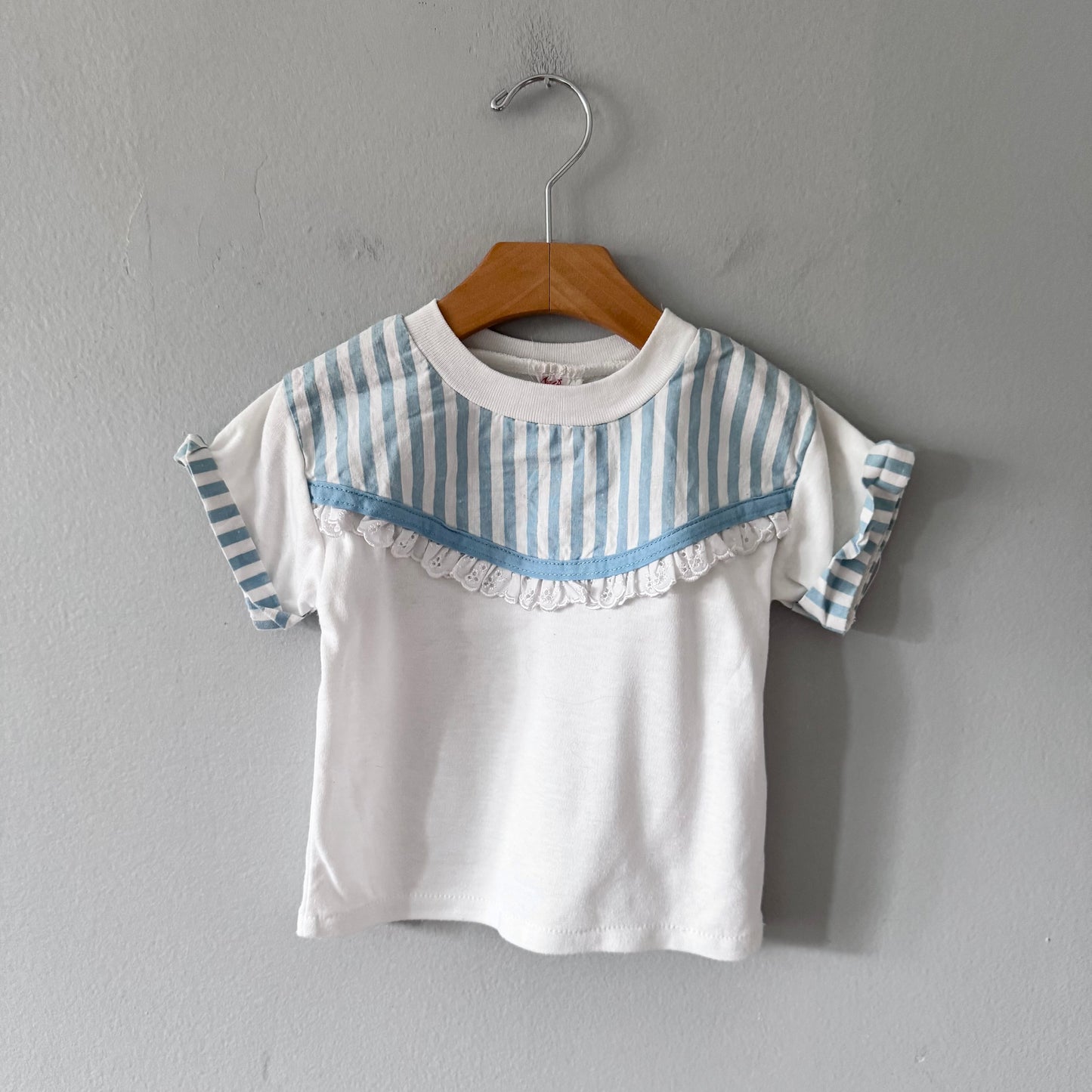 Vintage / White x stripe tee / 2-3Y