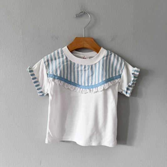 Vintage / White x stripe tee / 2-3Y