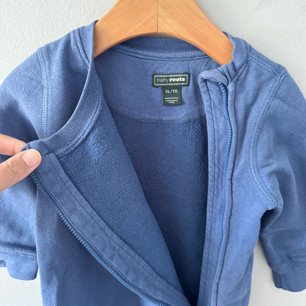 Roots / Blue crew romper / 18-24M