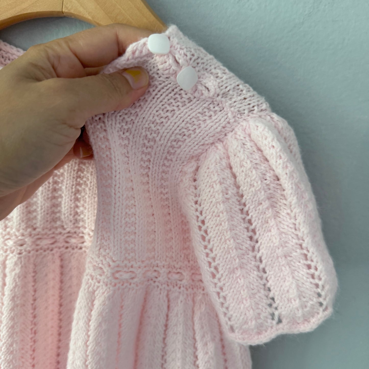 Handmade / Light pink knit dress / 2-3Y