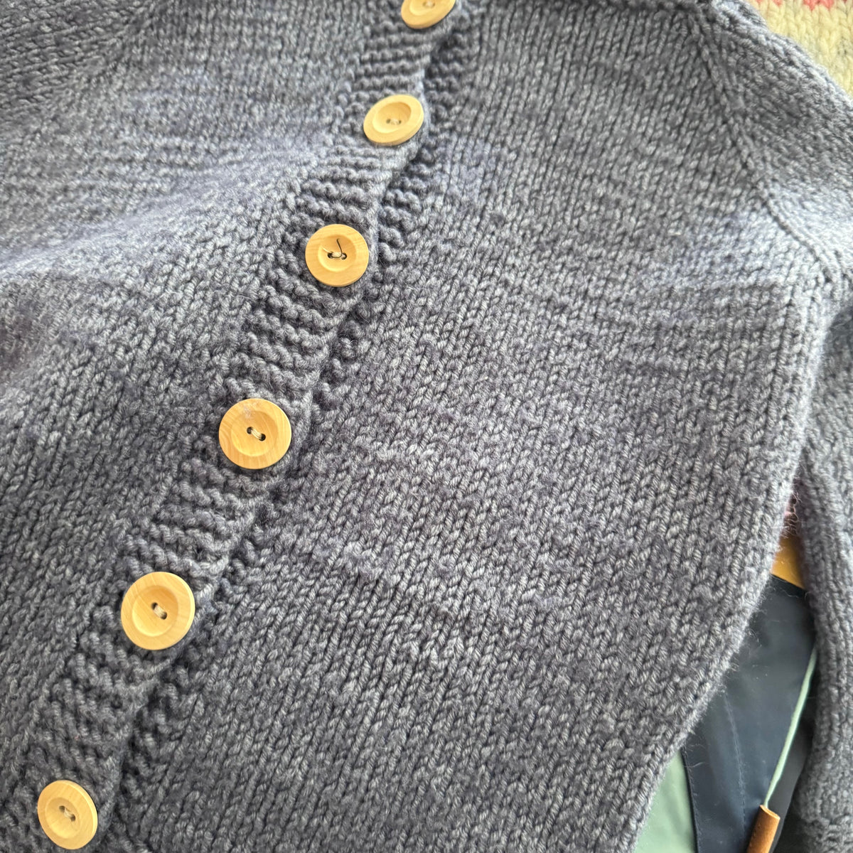 Handmade / Smokey blue knit cardigan / 3Y