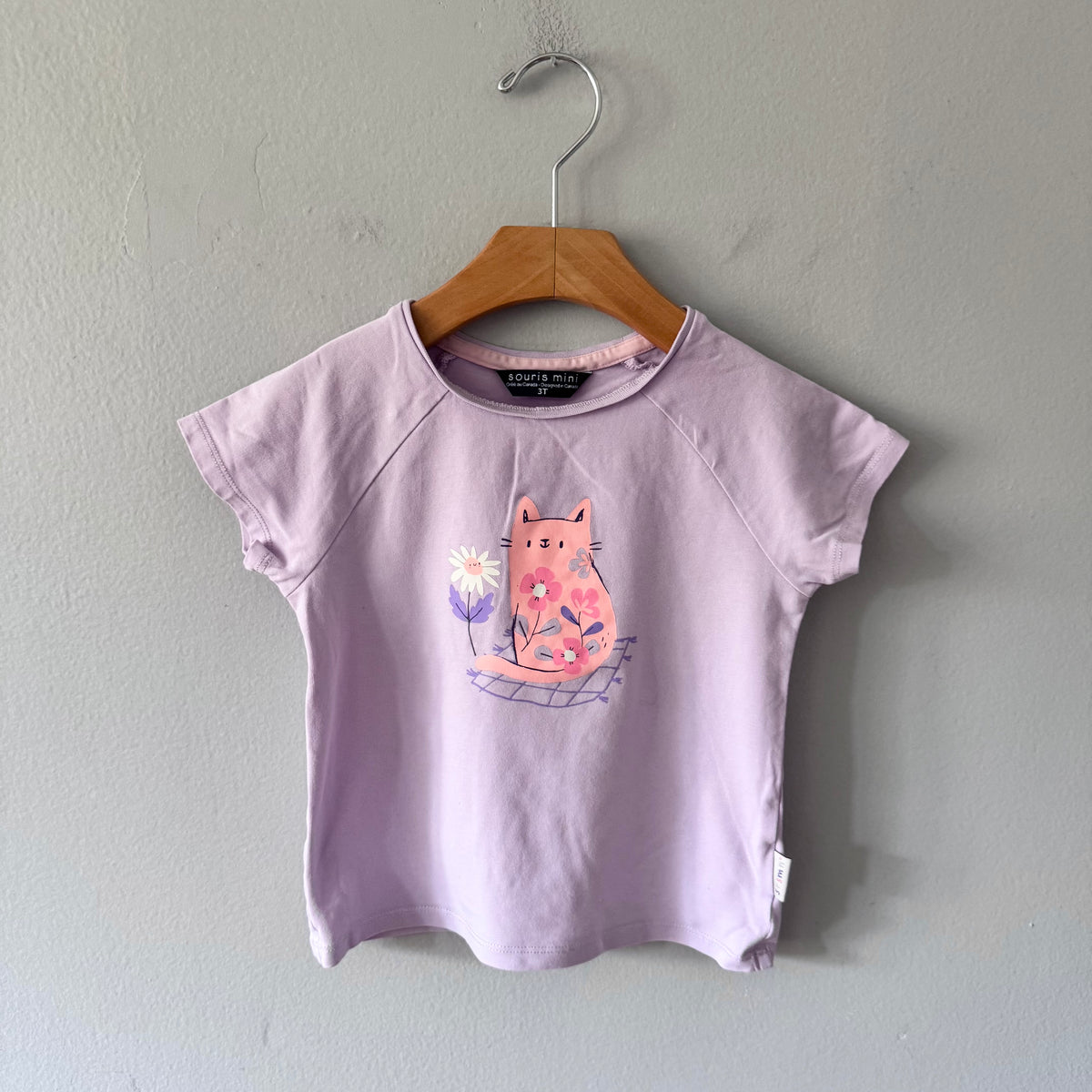 Souris mini / Lavender x cat T-shirt / 3T