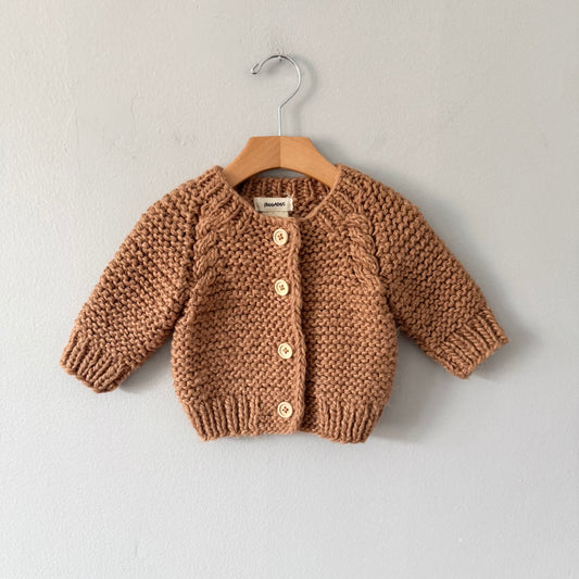 Huggakugs / Brown chunky cardigan / 0-6M