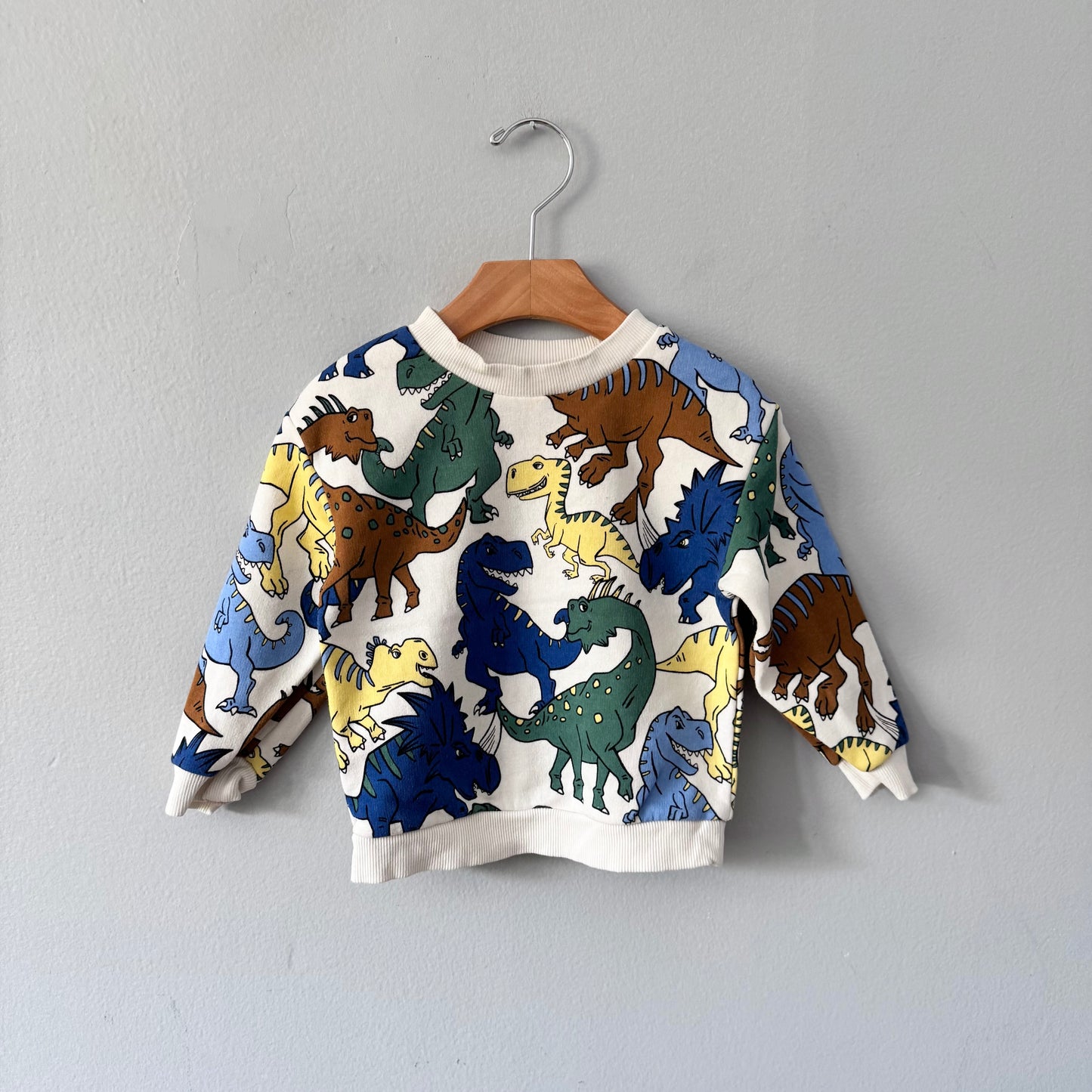 H&M / Sweat blanc à dinosaures / 18-24 mois