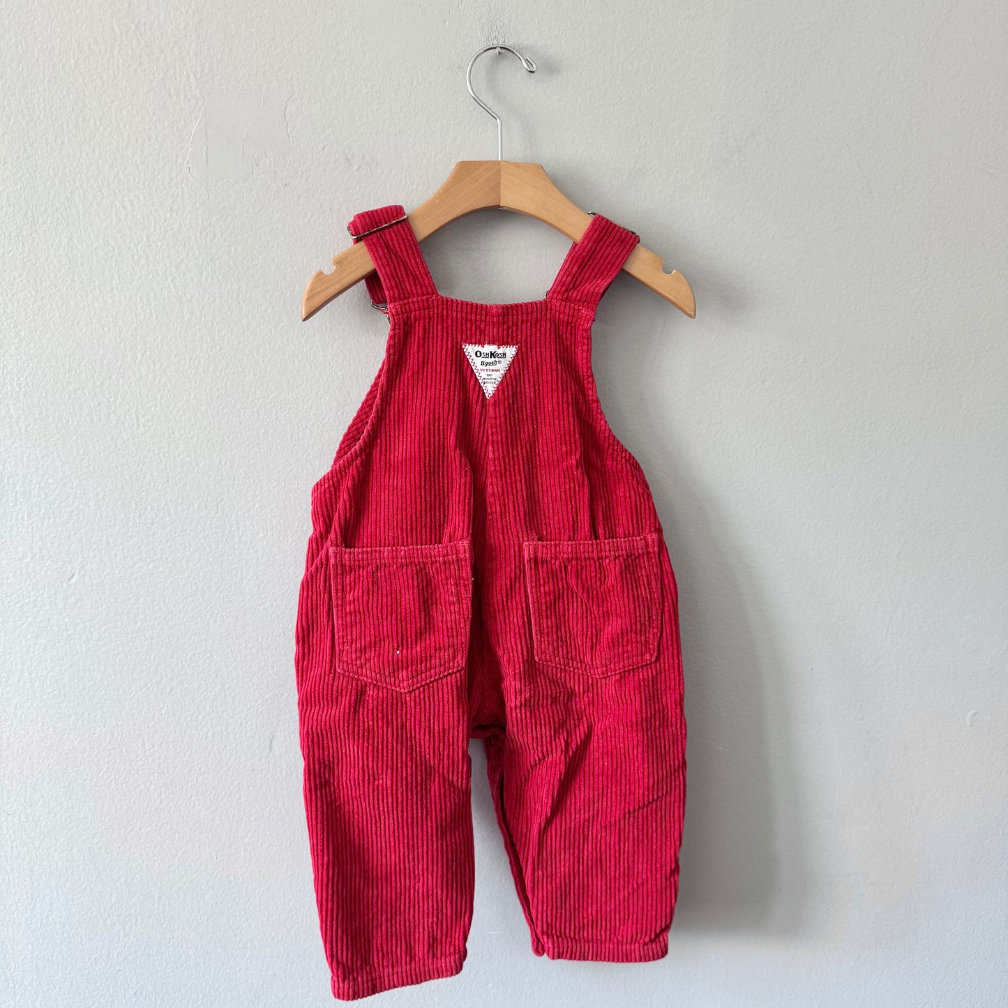 Vintage / Oshkosh red corduroy overalls / 12M