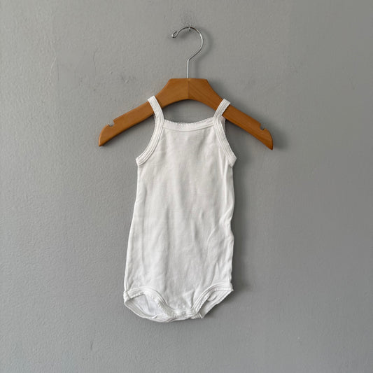 Petit Bateau / White cami onesie / 12M