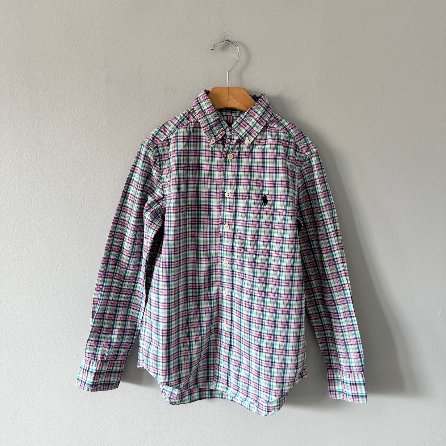 Polo Ralph Lauren / Chemise à carreaux roses et verts / 8 ans