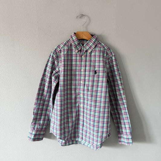 Polo Ralph Lauren / Pink green checked shirt / 8Y
