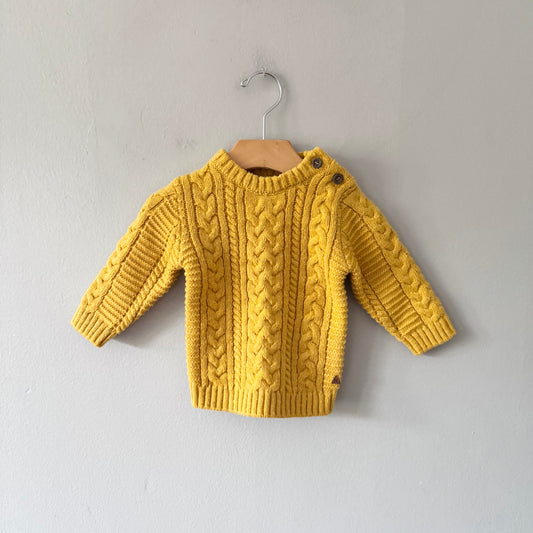 Next / Yellow cable knit pullover	/ 6-9M