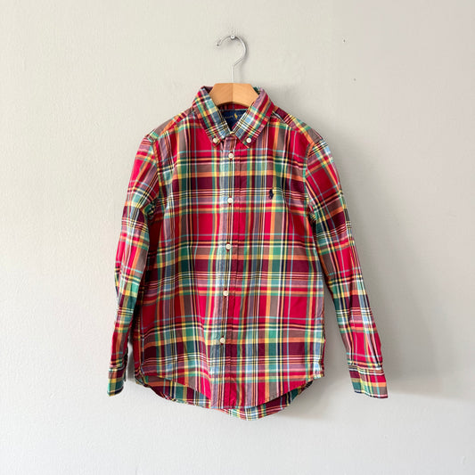 Polo Ralph Lauren / Red checked dress shirt / 7Y