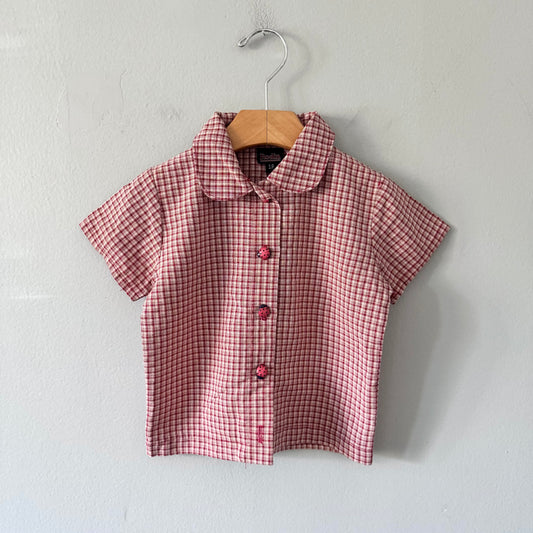 Vintage Robin / Red checked shirt / 3Y