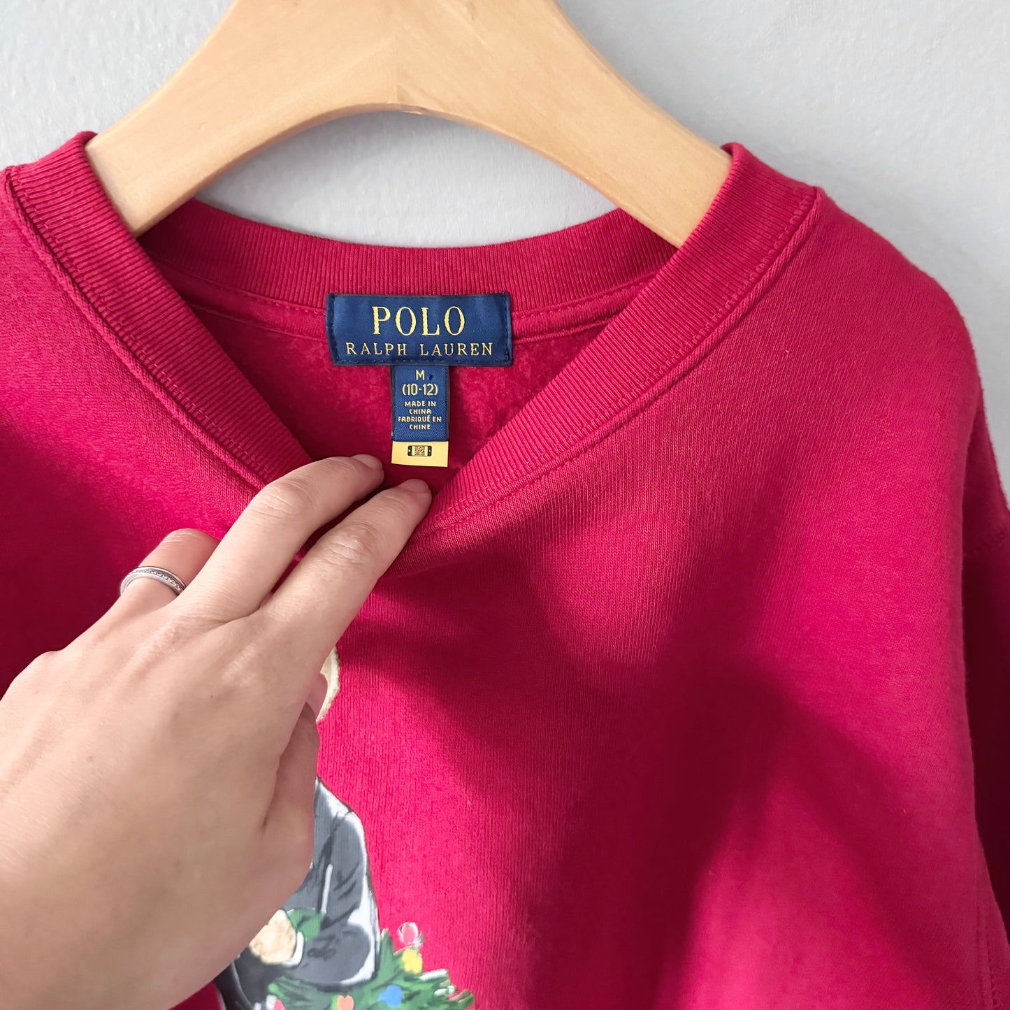 Polo Ralph Lauren / Red Polo bear holiday sweatshirt / 10-12Y