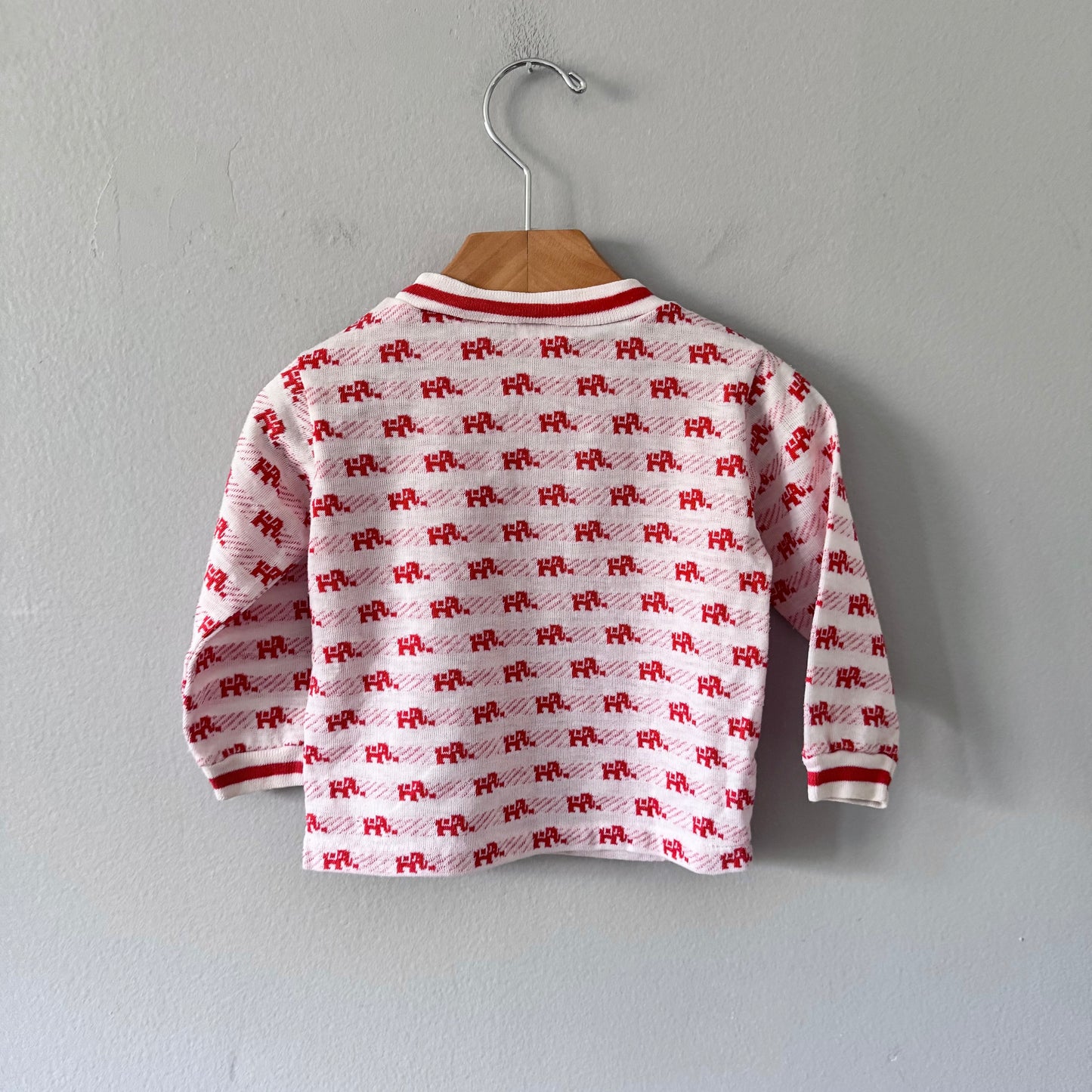 Vintage Carter's / White red long sleeve knit top / 24M