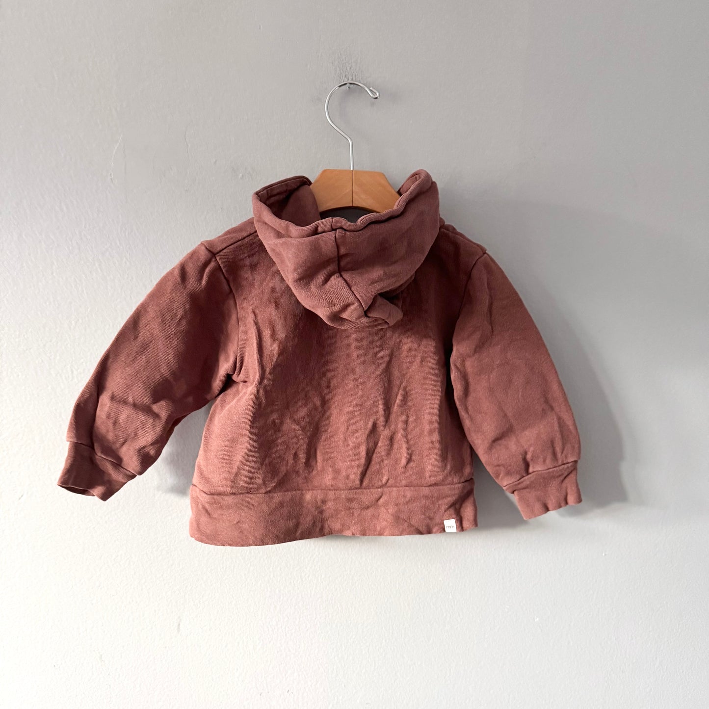 Mini mioche / Brown zip up hoodie / 18-24M