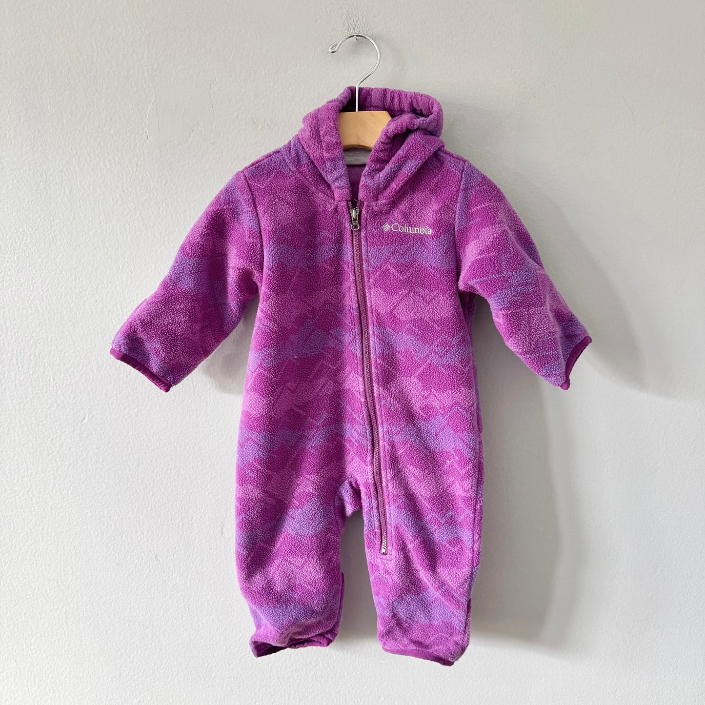 Columbia / Purple fleece bunting suit / 3-6M