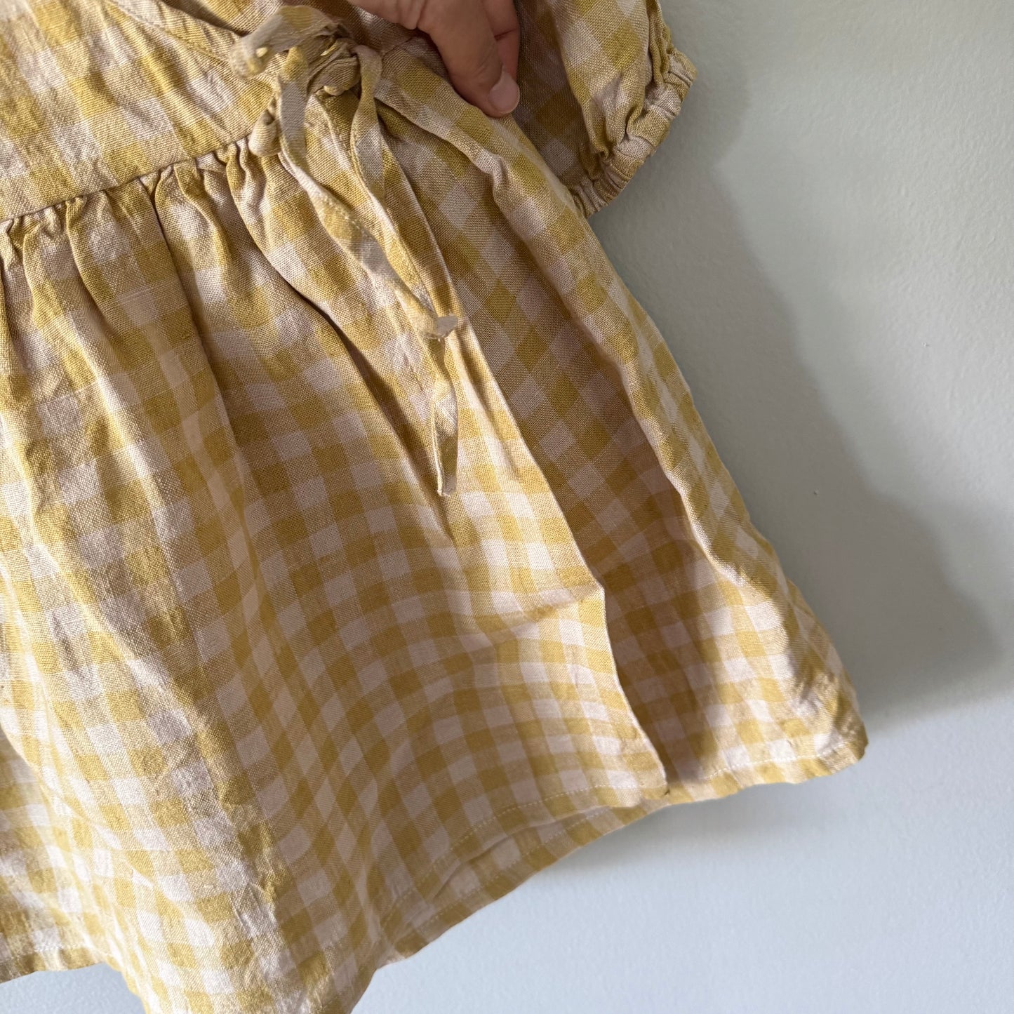 Nellie Quats / Linen gingham dress / 3-4Y