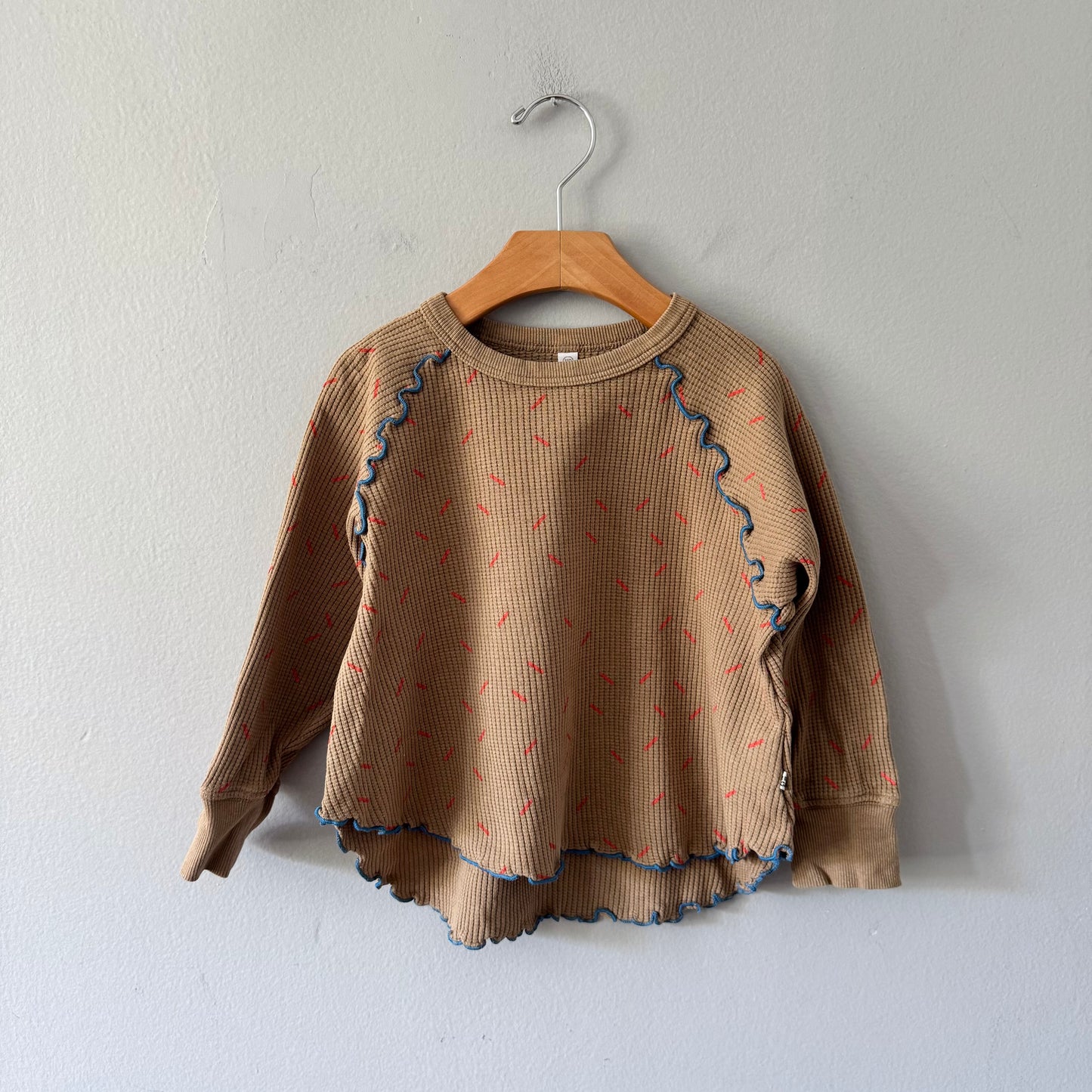 Markey's / Brown waffle long sleeve / 4Y