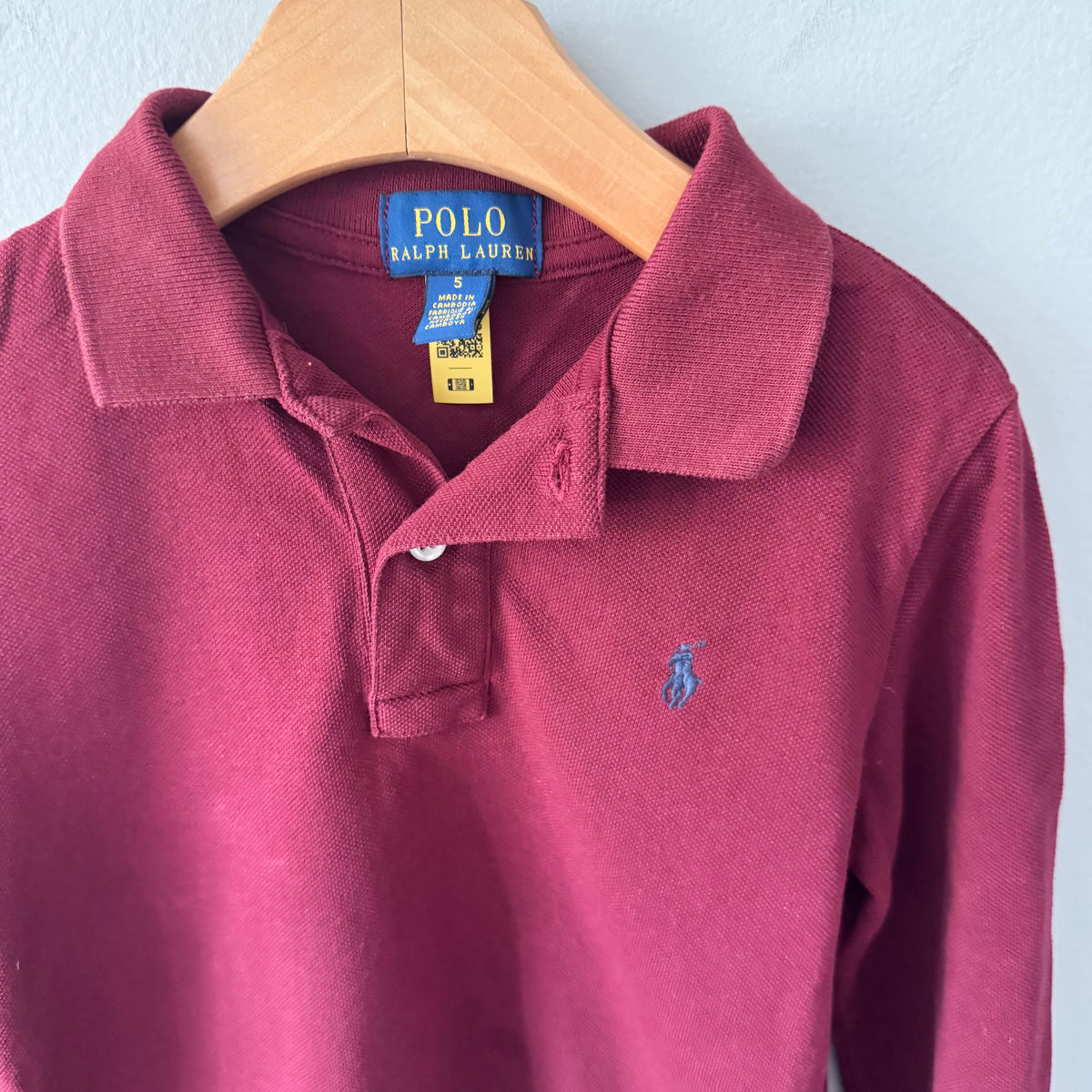 Polo Ralph Lauren / Burgundy long sleeve polo / 5Y