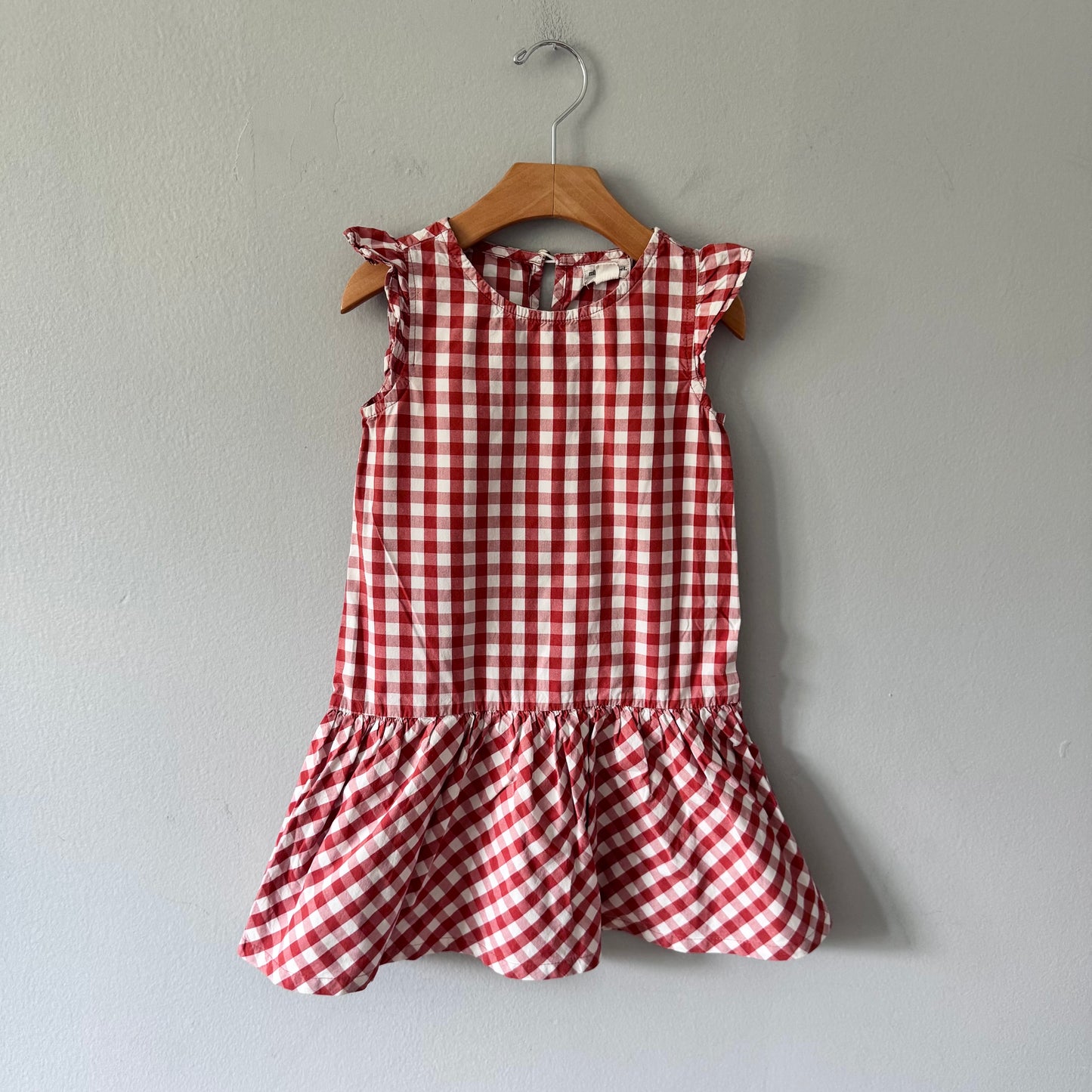 Miles the label / White red gingham dress / 4Y