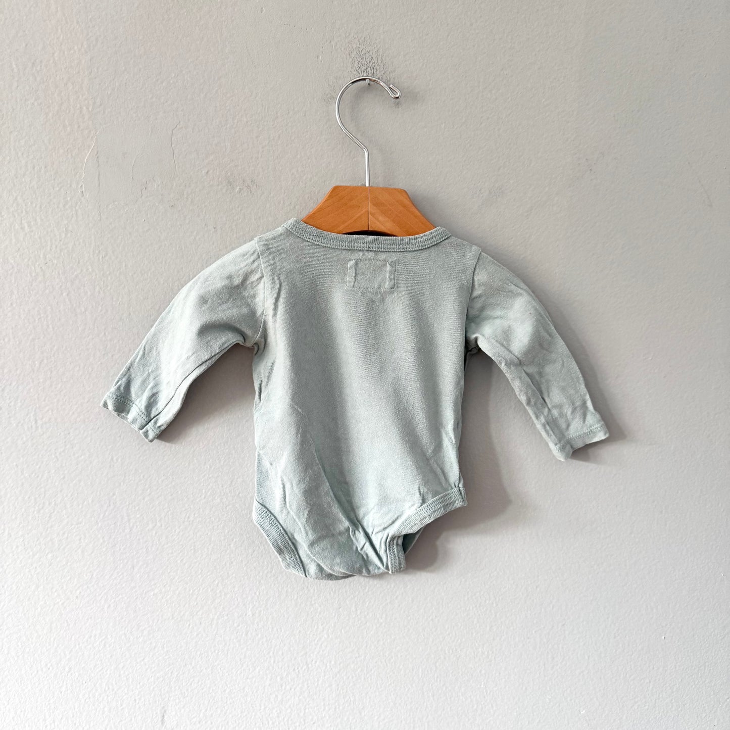 Mini mioche / Light blue long sleeve onesie / 0-3M