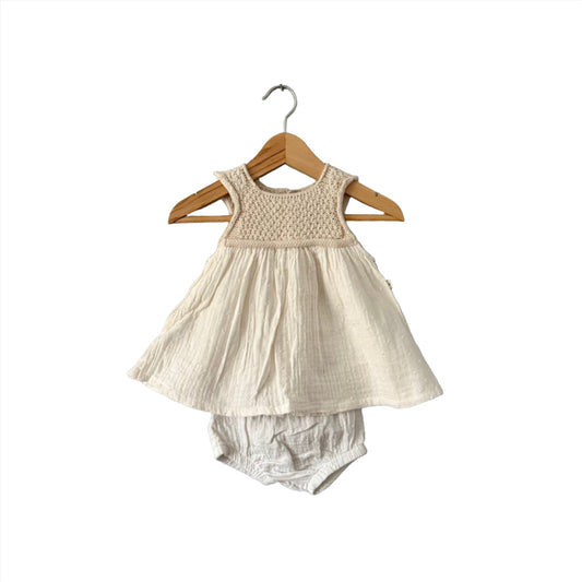 1+ in the family / White muslin tank & bloomer set / 3M