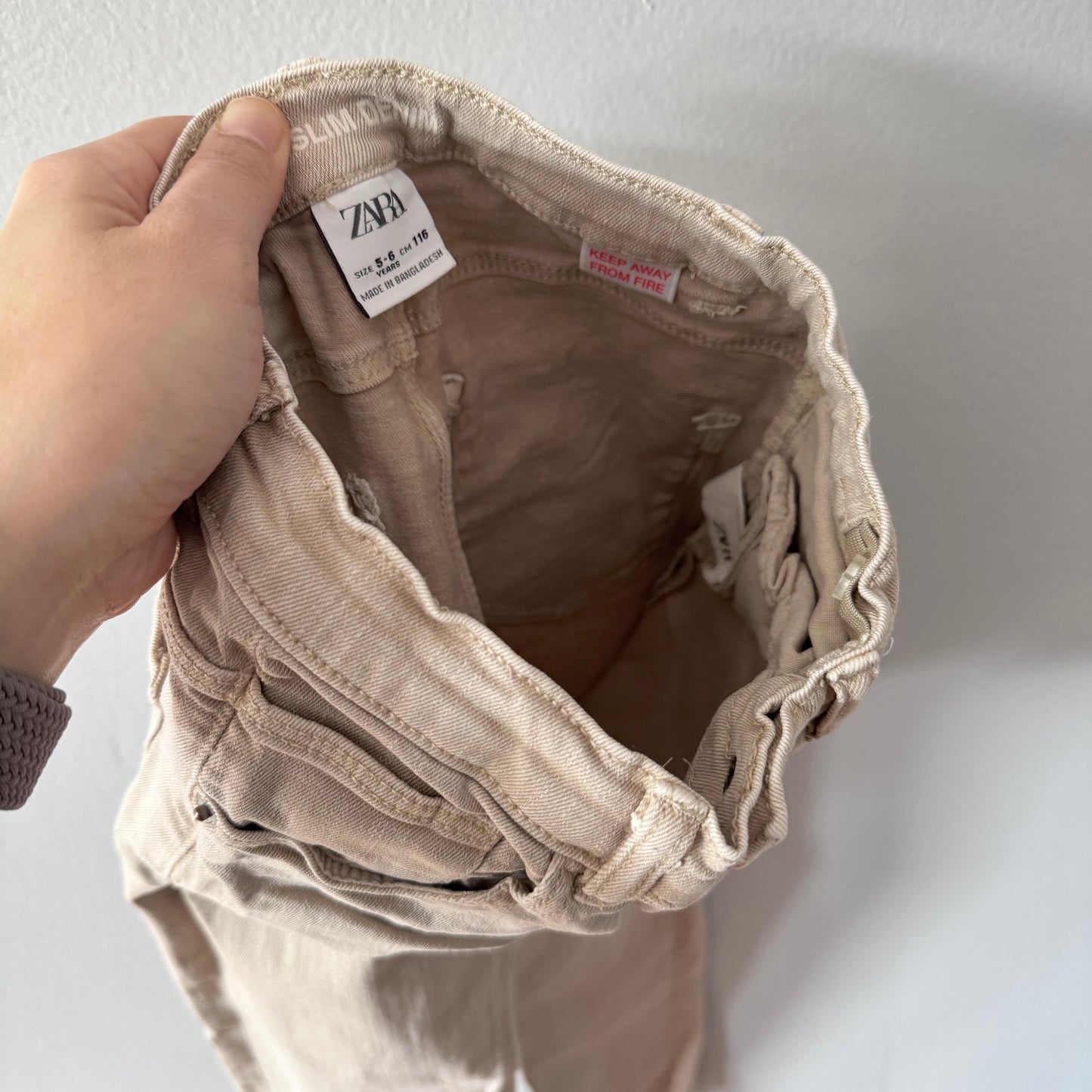 Zara / Beige denim pants / 5-6Y
