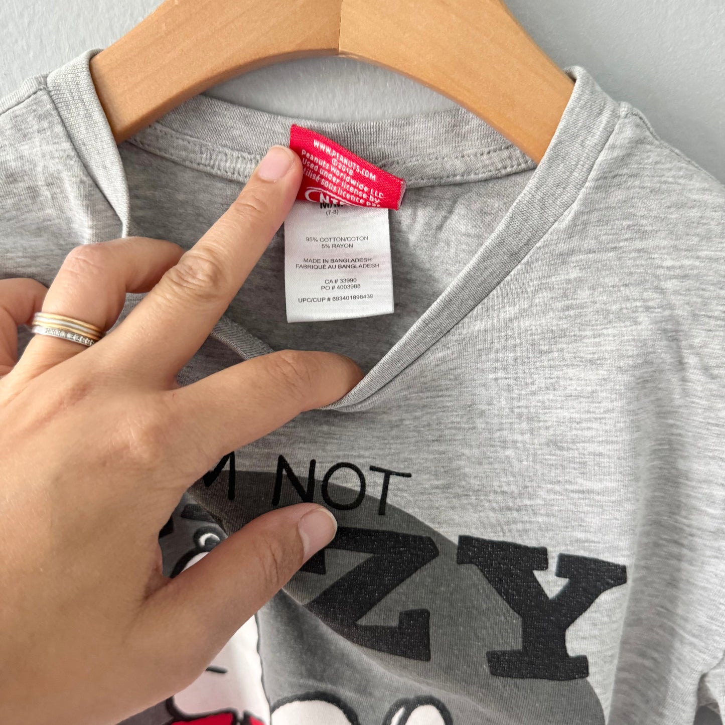 Snoopy / "I'm not lazy" t-shirt / 7-8Y