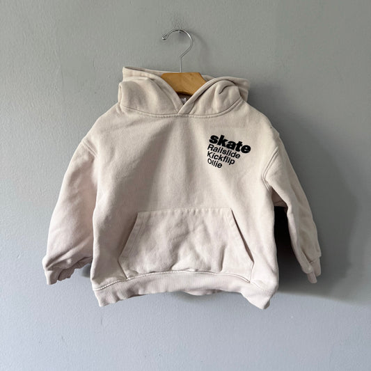 Zara / Off white Skate hoodie / 5Y