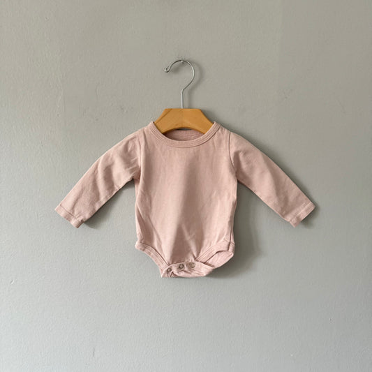 Mini mioche / Light pink long sleeve onesie / 0-3M