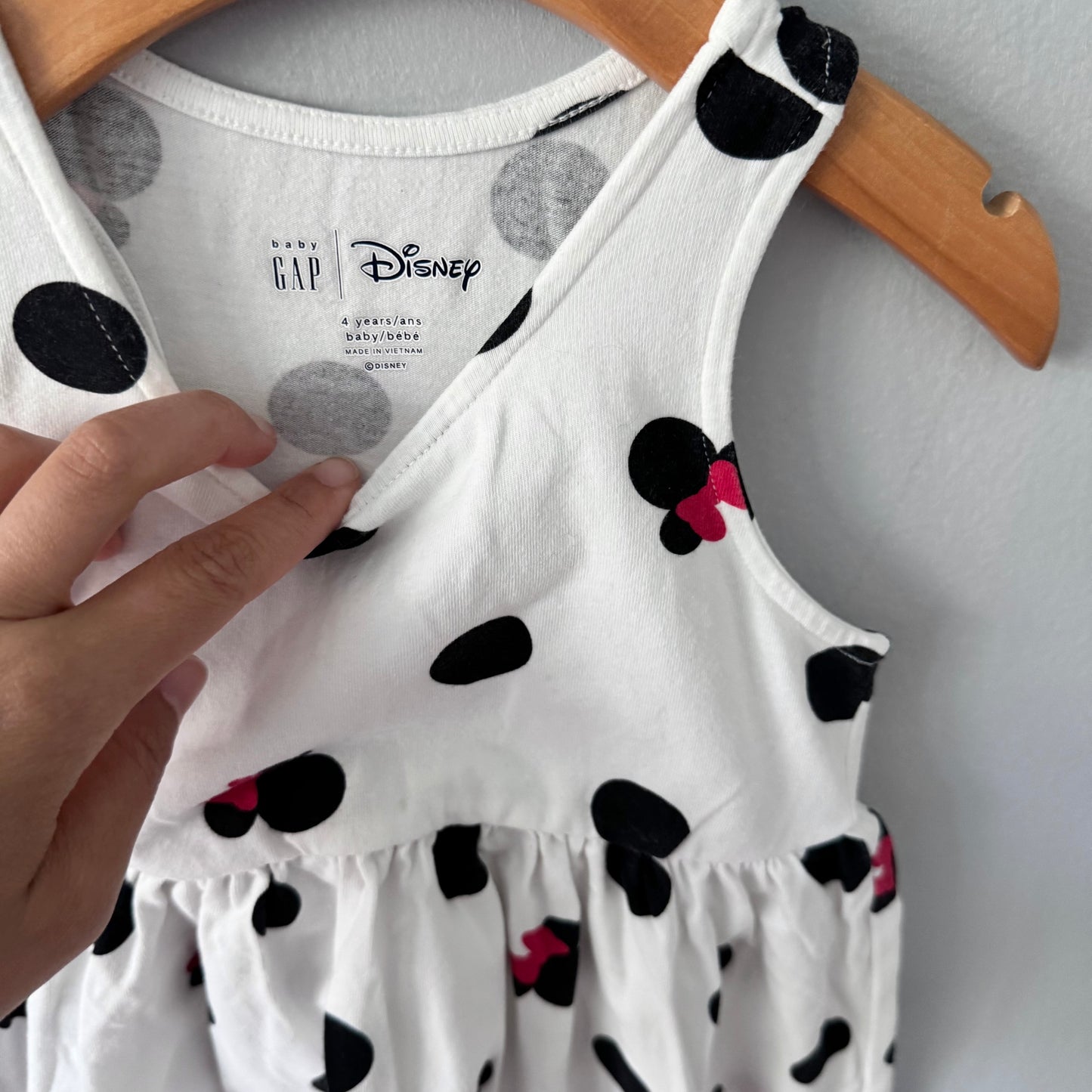 Gap x Disney / White Minnie tank dress / 4Y