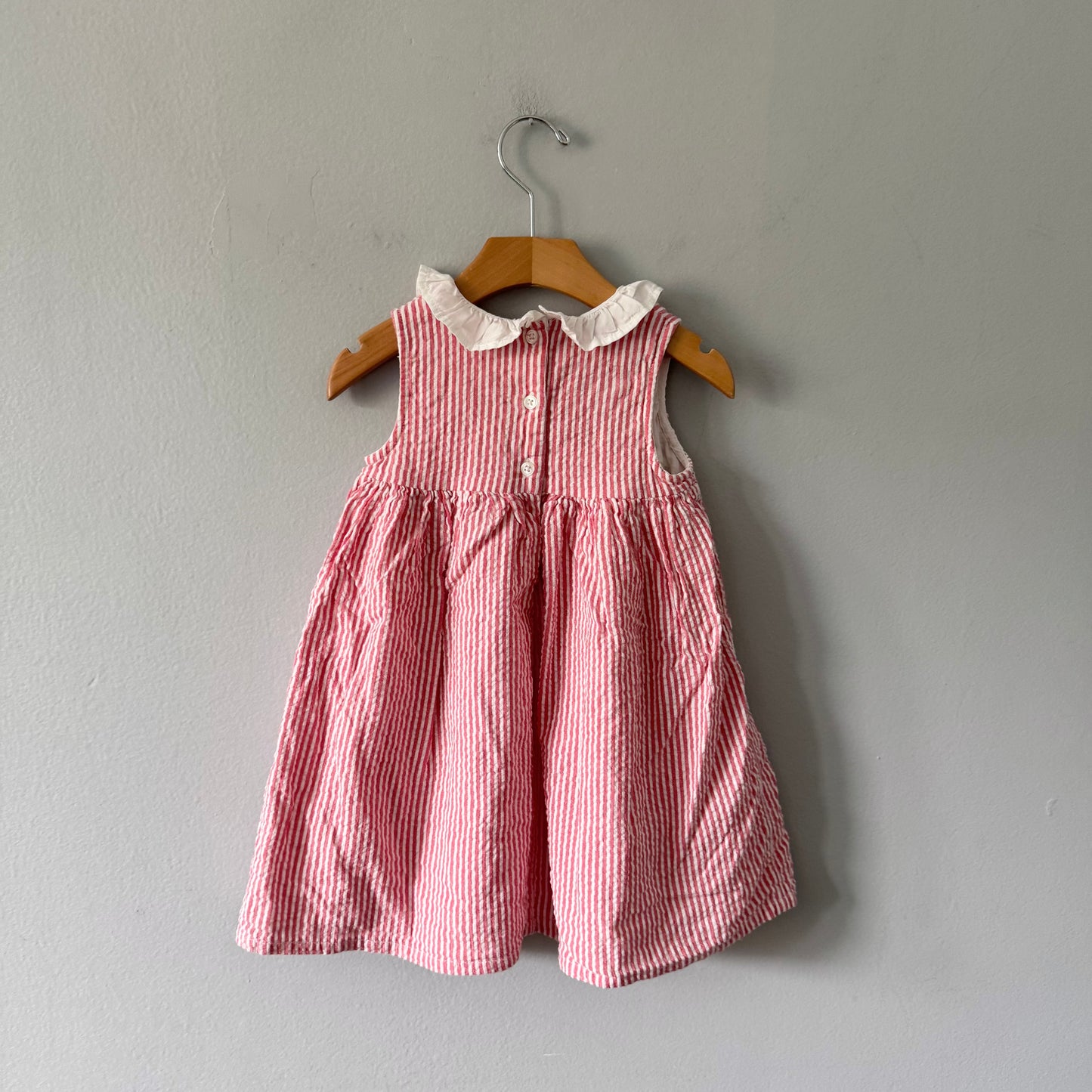 Nutmeg / Red white stripe dress / 18-24M