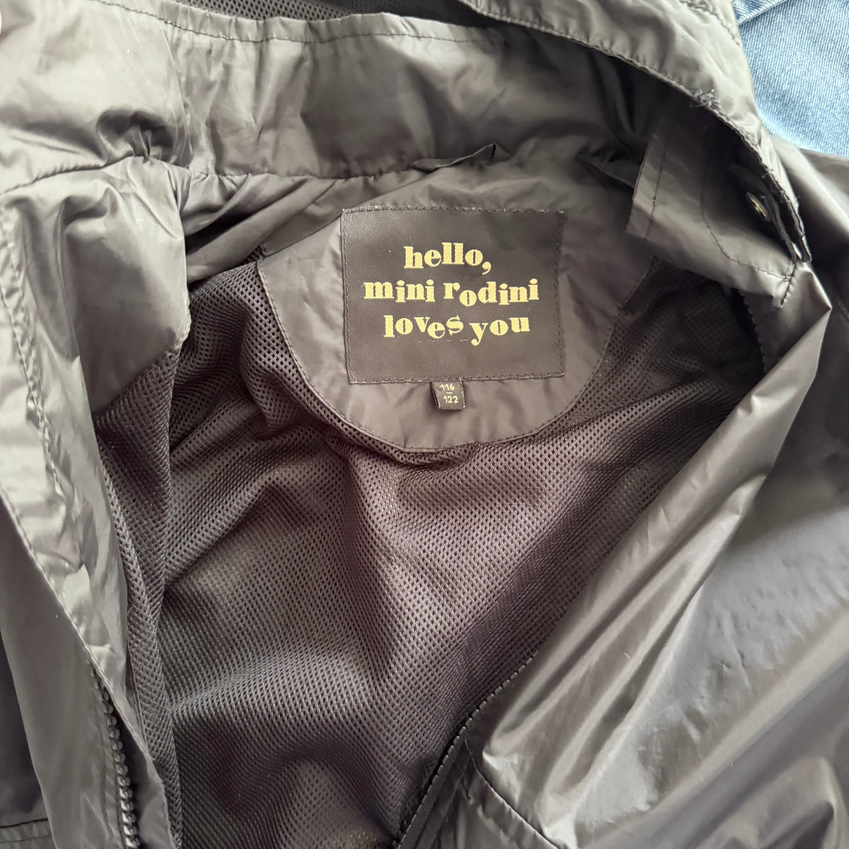 Mini Rodini / Black windbreaker / 6Y
