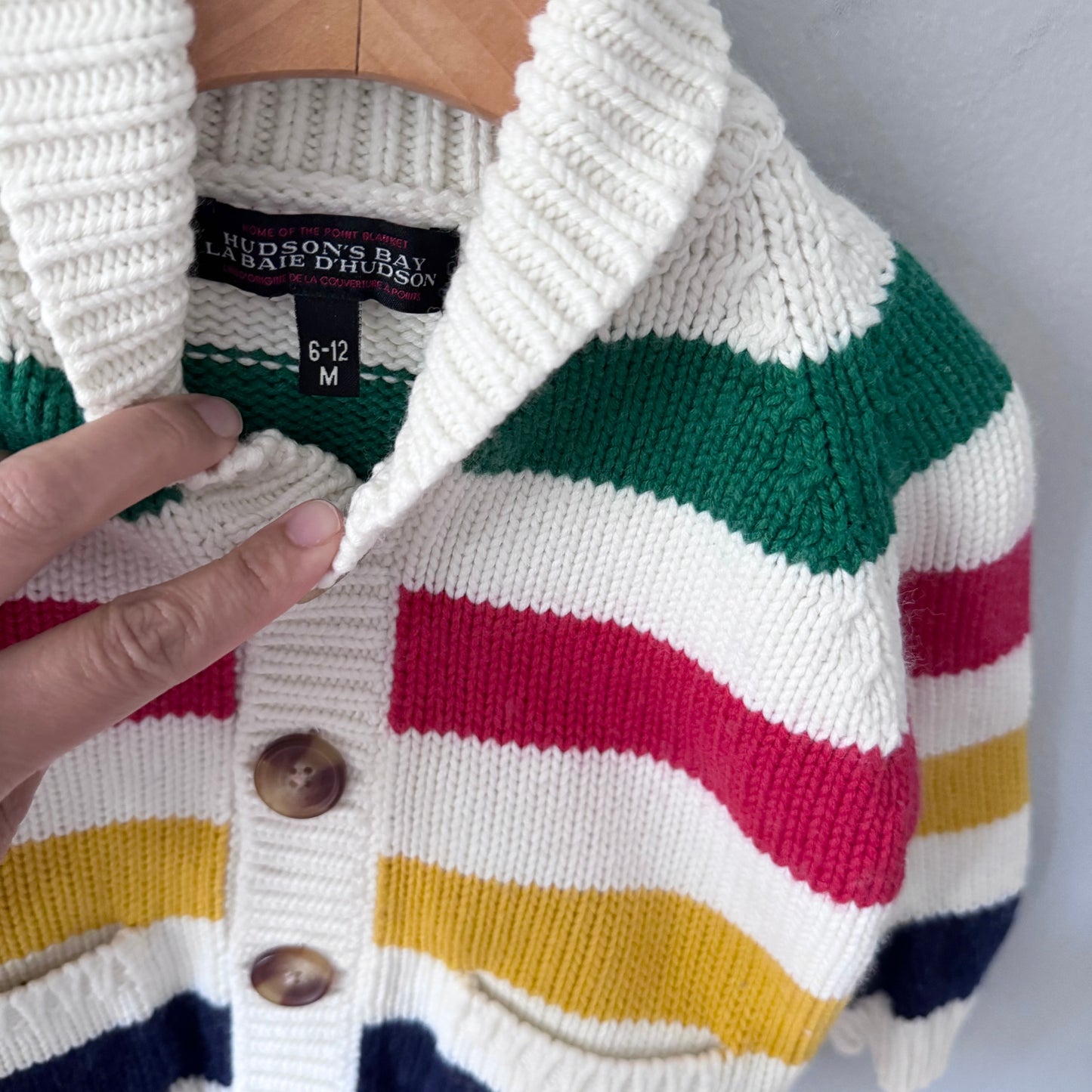 Hudson's Bay / Stripe cotton knit jacket / 6-12M