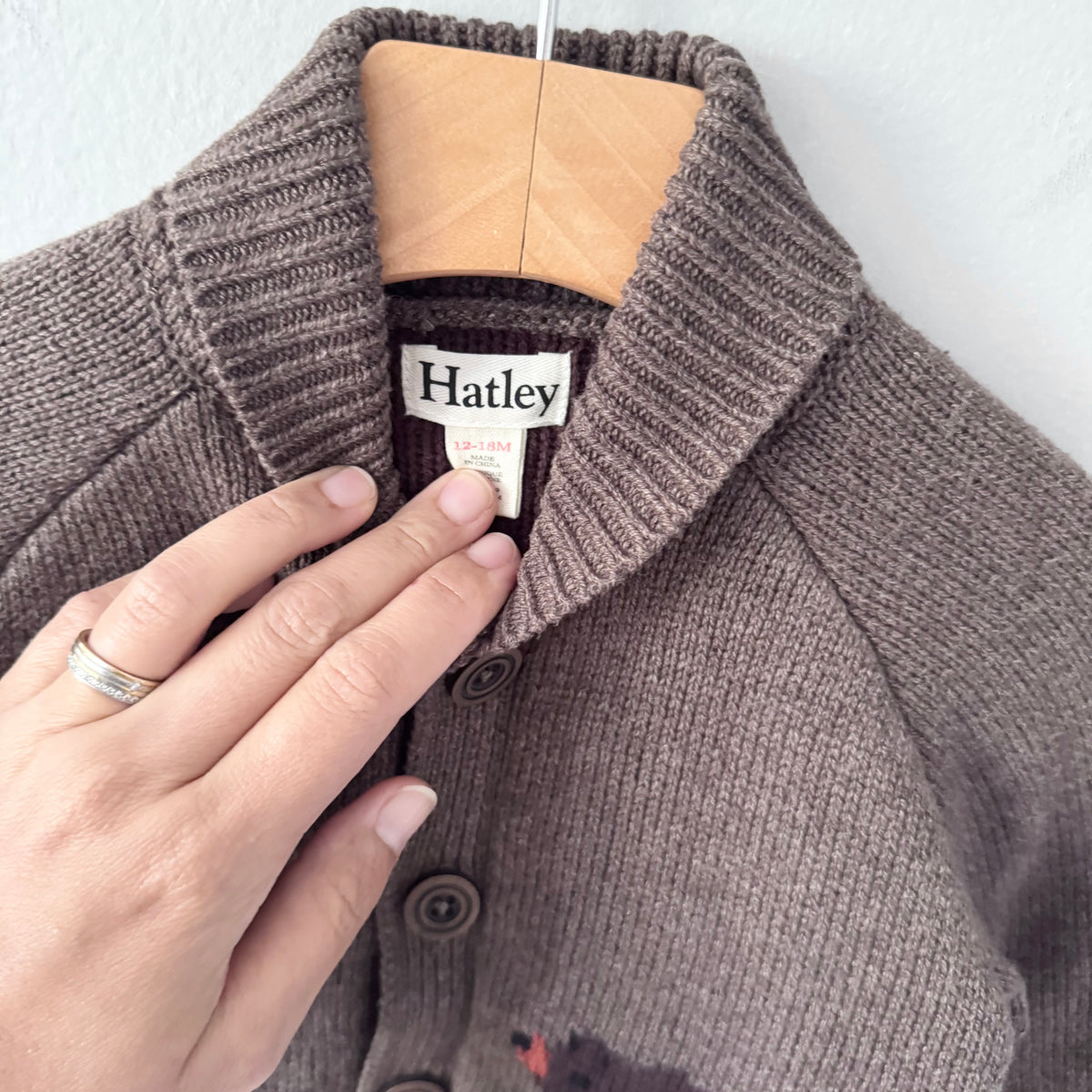 Hatley / Brown x bear knit jacket / 12-18M