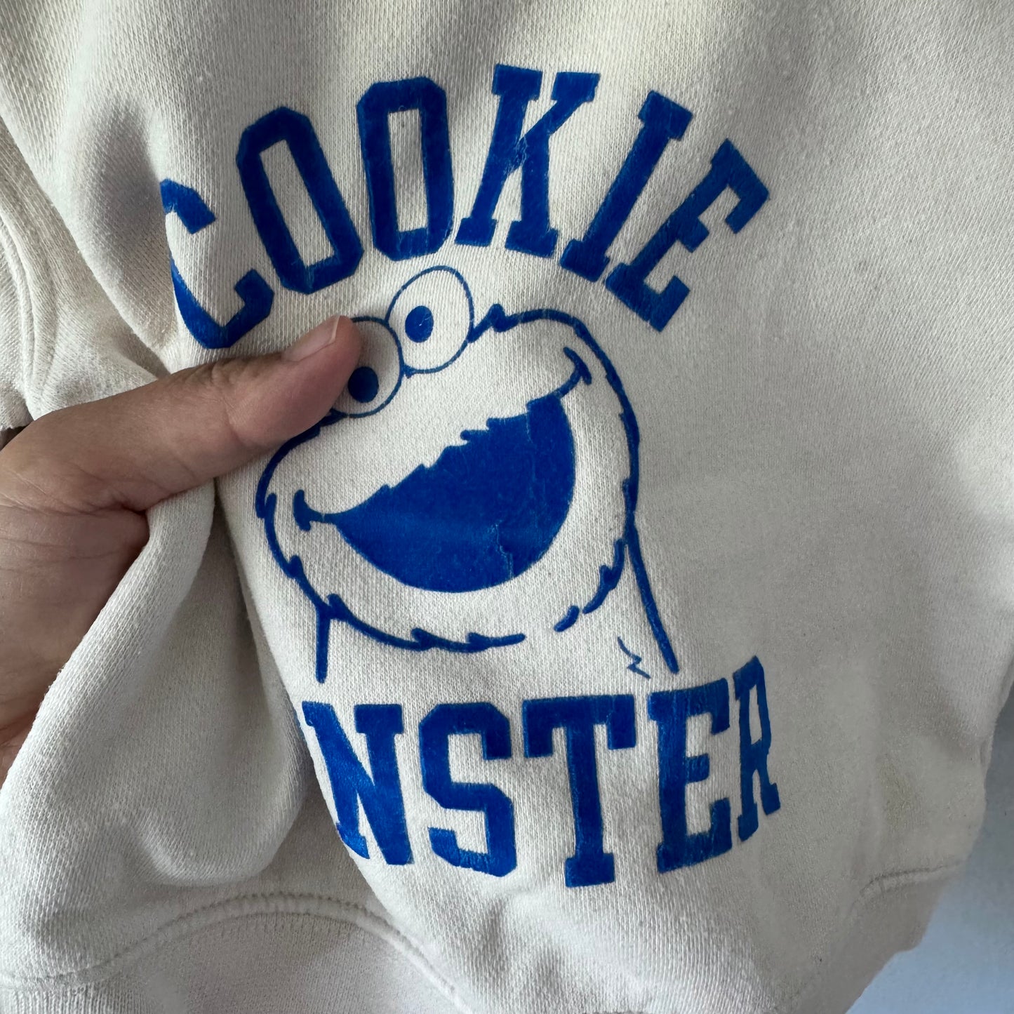 Gap x Cookie Monster / White sweatshirt / 6-12M