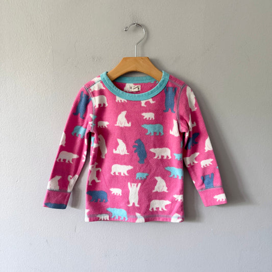 Hatley / Pink x bear fleece top / 3Y