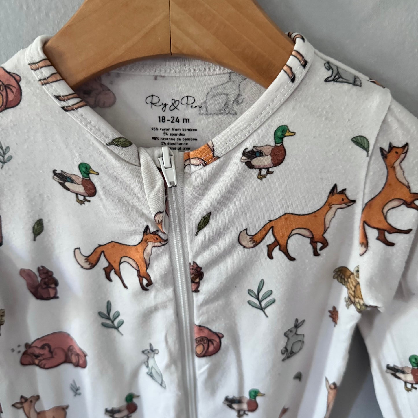 Ry & Pen / White x animal romper / 18-24M - Mended