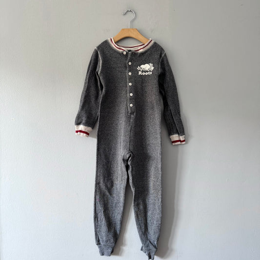 Roots / Salt and pepper romper / 5-6Y