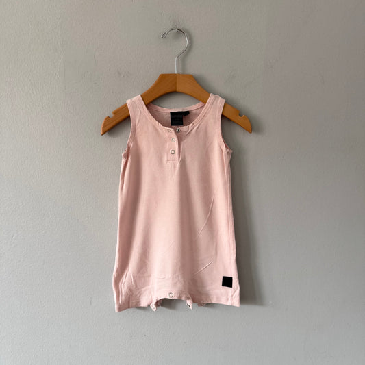 Wooly Doodle / Light pink tank romper / 6-12M